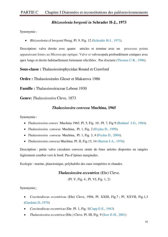 Identification, caractérisation et applications des diatomées fossiles de la région de Mostaganem:
