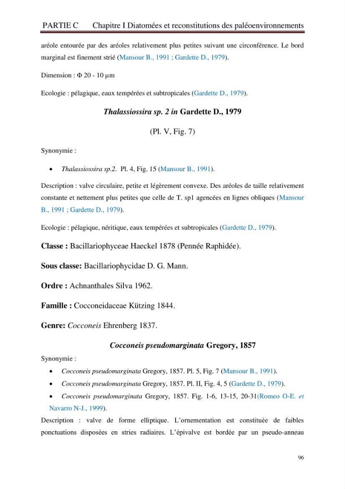 Identification, caractérisation et applications des diatomées fossiles de la région de Mostaganem:
