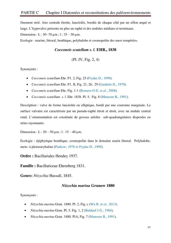 Identification, caractérisation et applications des diatomées fossiles de la région de Mostaganem: