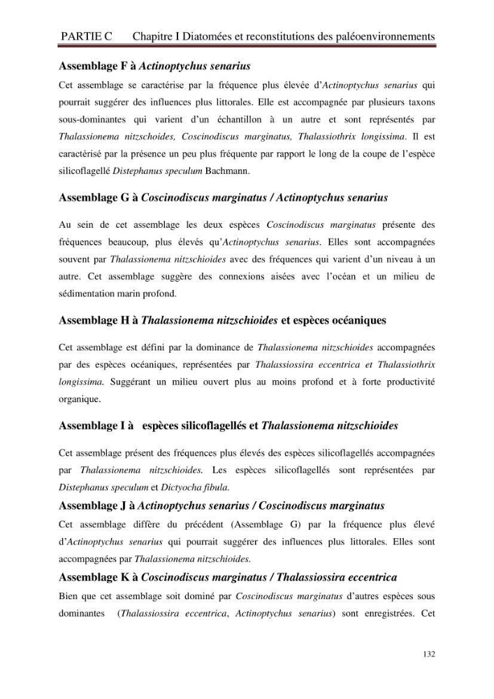 Identification, caractérisation et applications des diatomées fossiles de la région de Mostaganem: