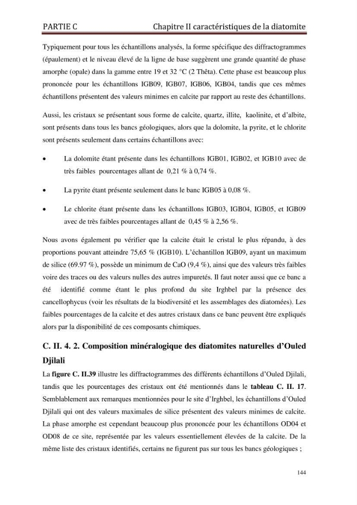 Identification, caractérisation et applications des diatomées fossiles de la région de Mostaganem: