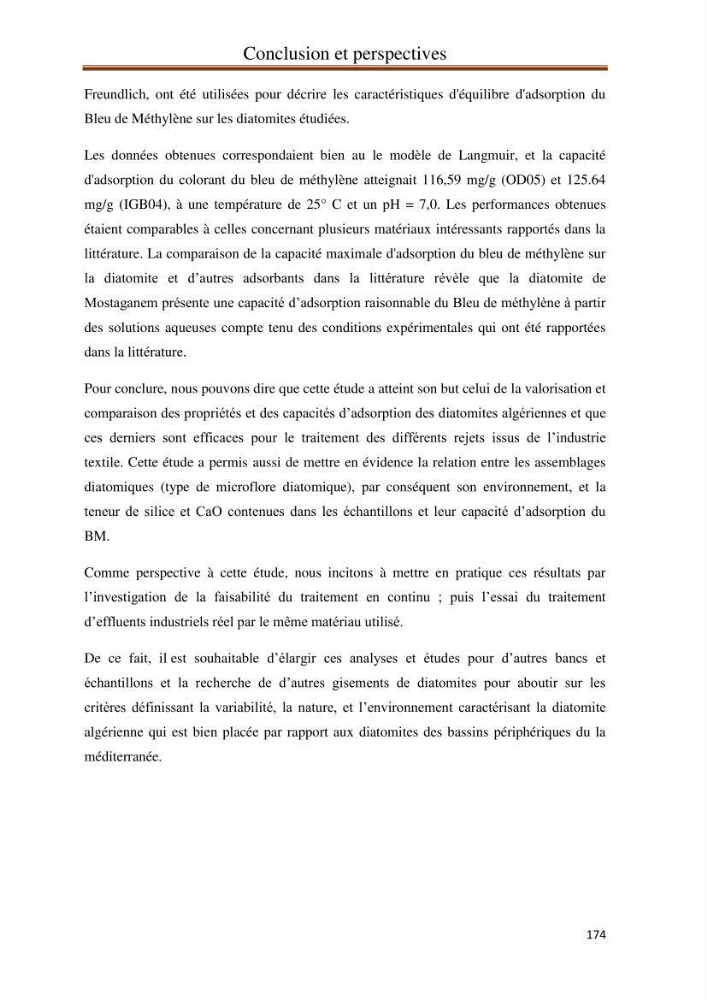 Identification, caractérisation et applications des diatomées fossiles de la région de Mostaganem: