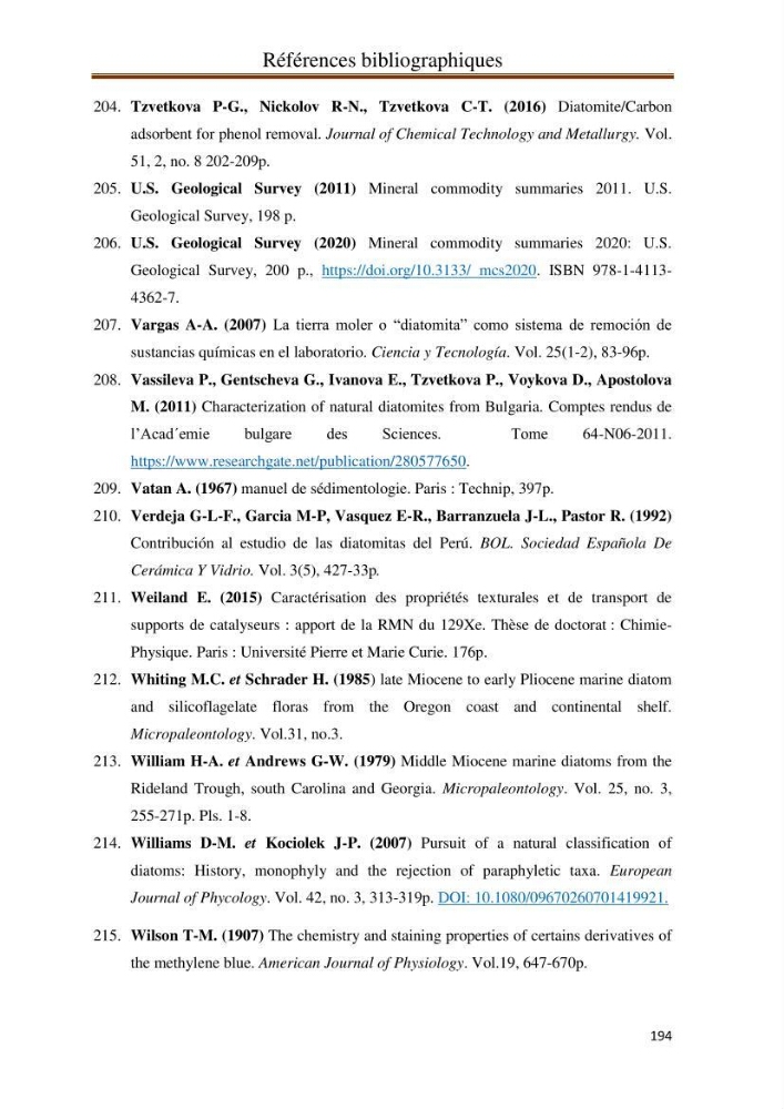 Identification, caractérisation et applications des diatomées fossiles de la région de Mostaganem: