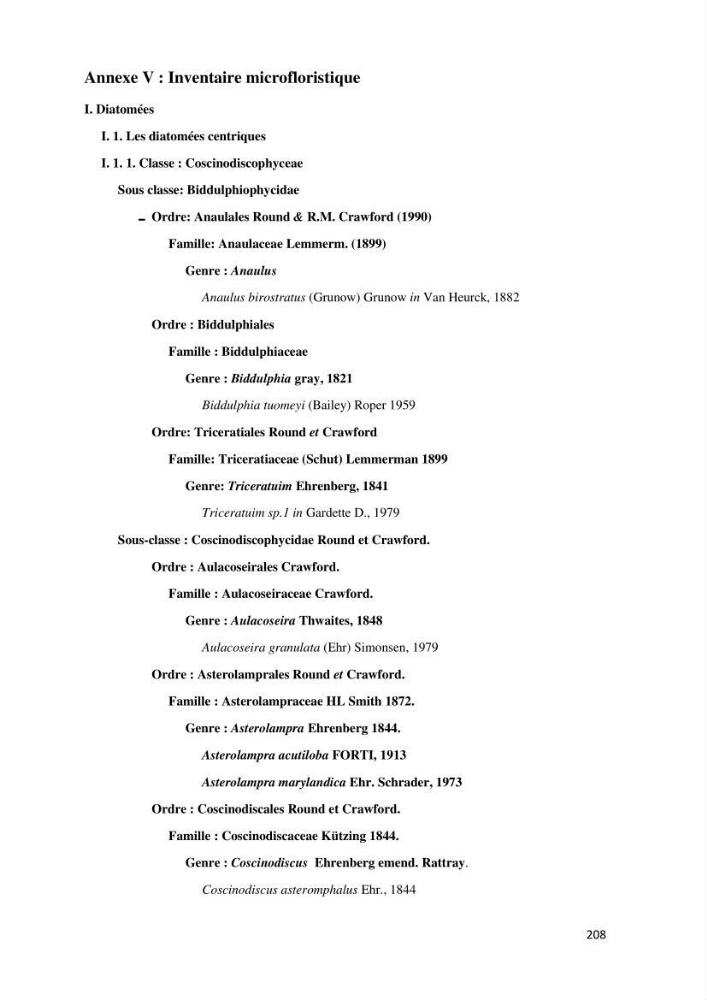 Identification, caractérisation et applications des diatomées fossiles de la région de Mostaganem: