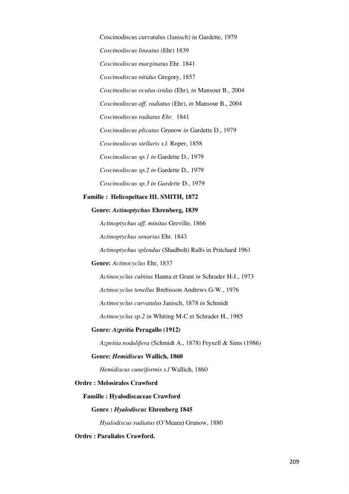 Identification, caractérisation et applications des diatomées fossiles de la région de Mostaganem:
