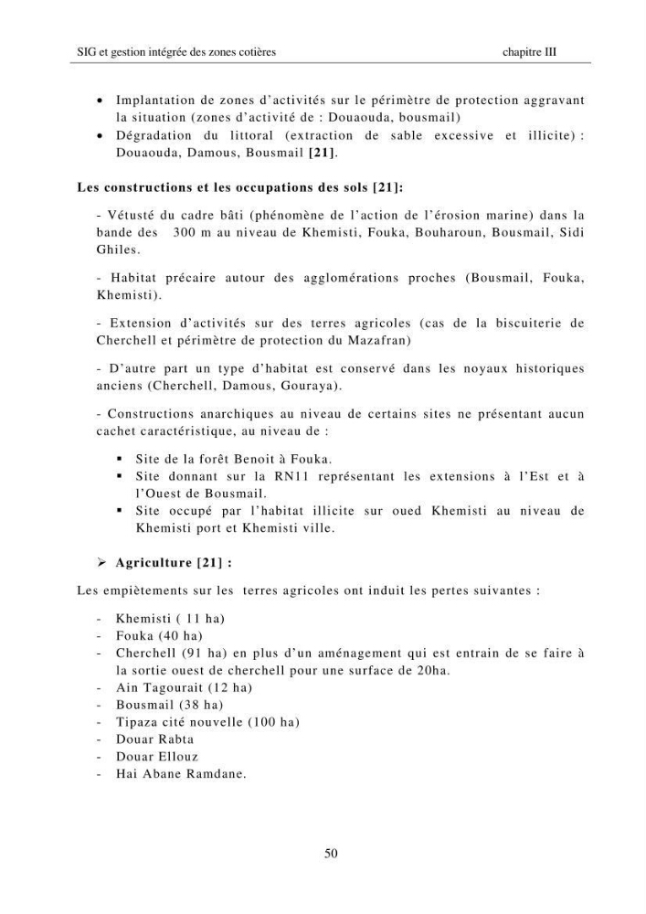 SIG et gestion intégrée des zones côtières en Algerie, difficultés d\'intégration et pistes de sollutions