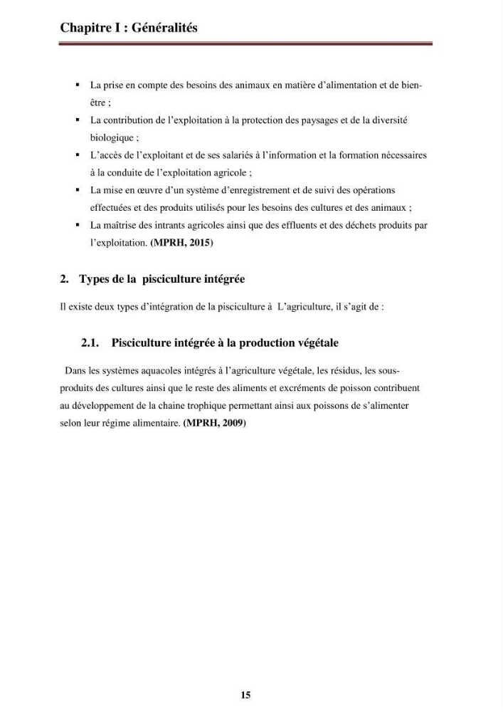 La contribution de l\'intégration de la pisciculture à l\'agriculture durable et responsable: