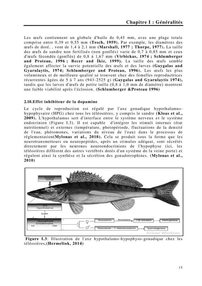Maîtrise et suivi de la reproduction de quelques espèces de poissons d’eau douce