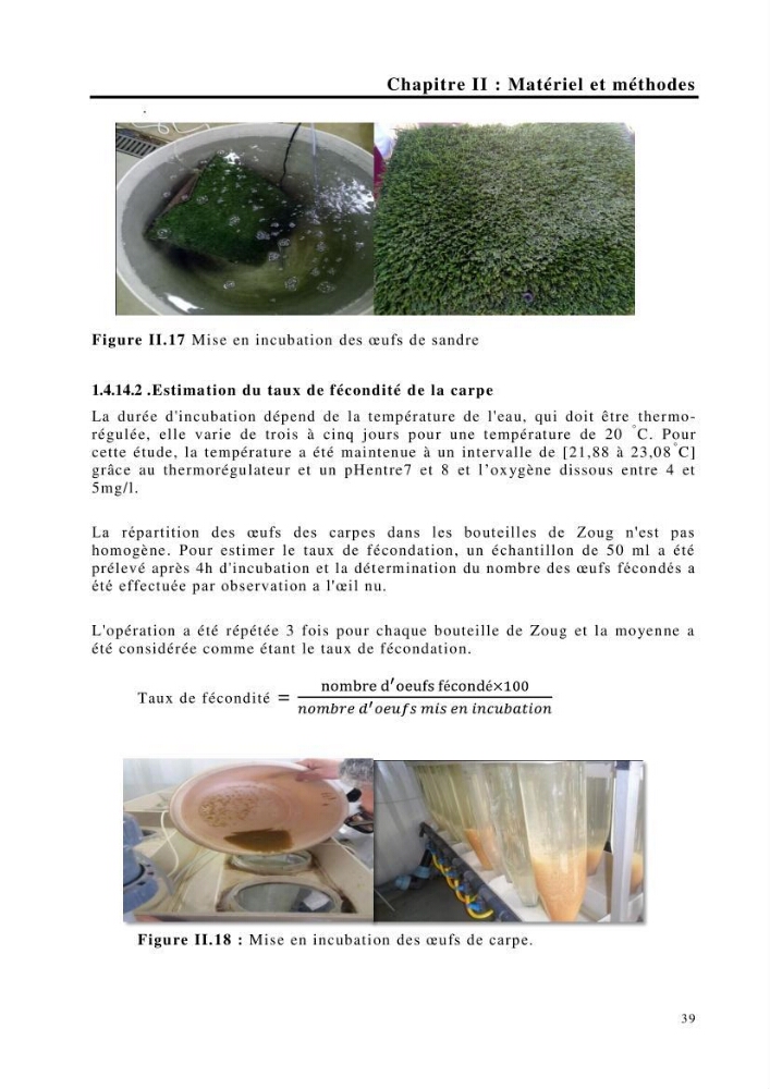 Maîtrise et suivi de la reproduction de quelques espèces de poissons d’eau douce