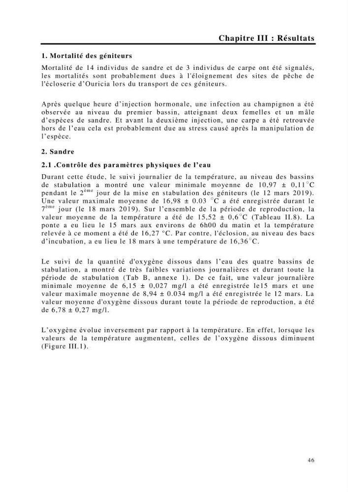 Maîtrise et suivi de la reproduction de quelques espèces de poissons d’eau douce