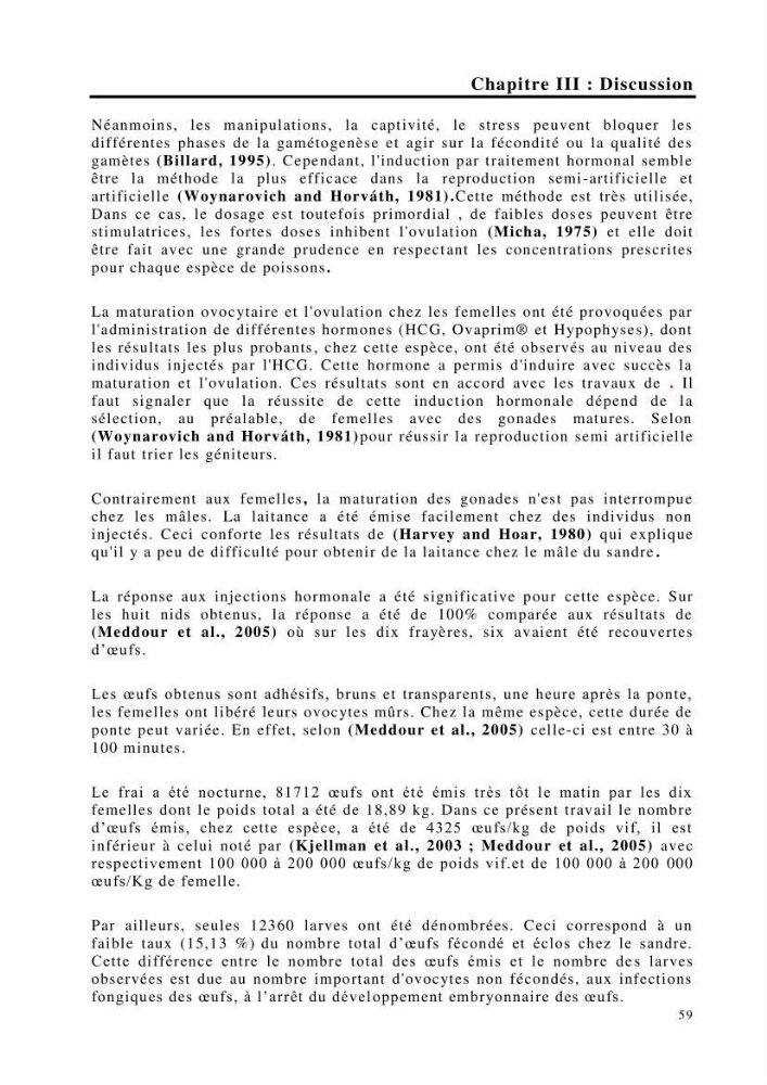 Maîtrise et suivi de la reproduction de quelques espèces de poissons d’eau douce