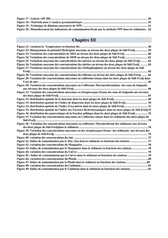 Etude des paramètres d’évaluation des matrices eau et sédiments des plages Est et Ouest de Sidi-Fredj