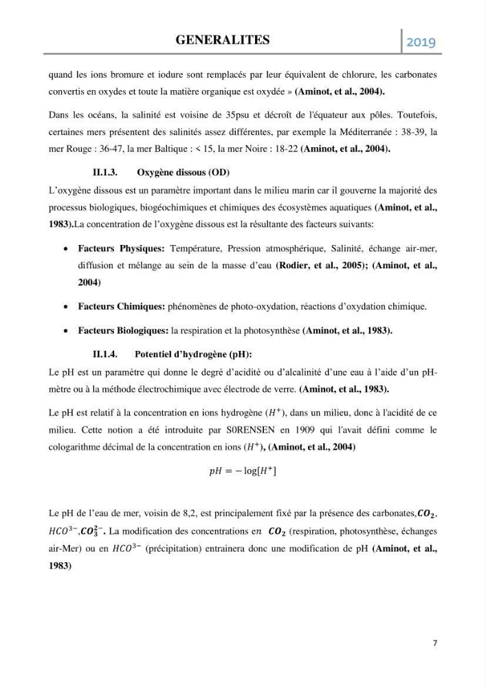 Etude des paramètres d’évaluation des matrices eau et sédiments des plages Est et Ouest de Sidi-Fredj