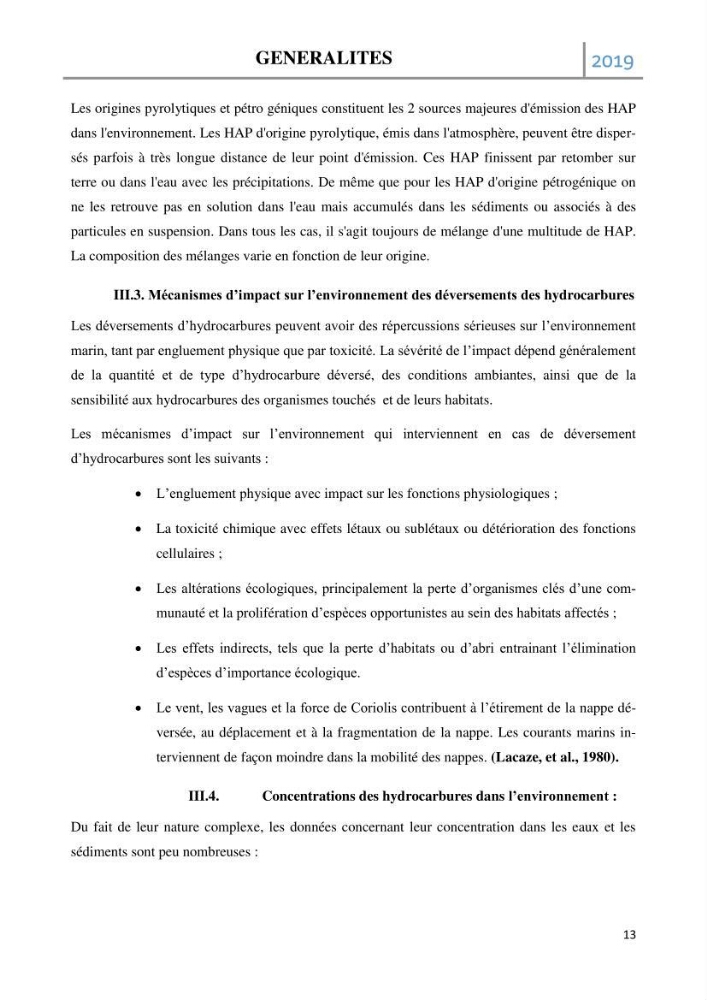 Etude des paramètres d’évaluation des matrices eau et sédiments des plages Est et Ouest de Sidi-Fredj