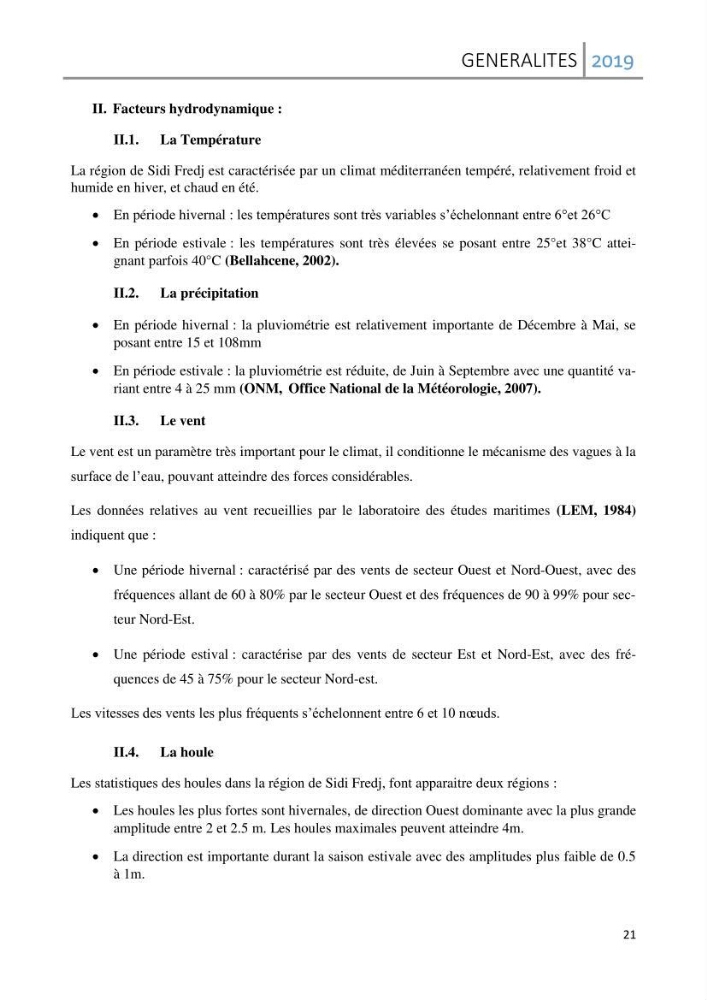 Etude des paramètres d’évaluation des matrices eau et sédiments des plages Est et Ouest de Sidi-Fredj