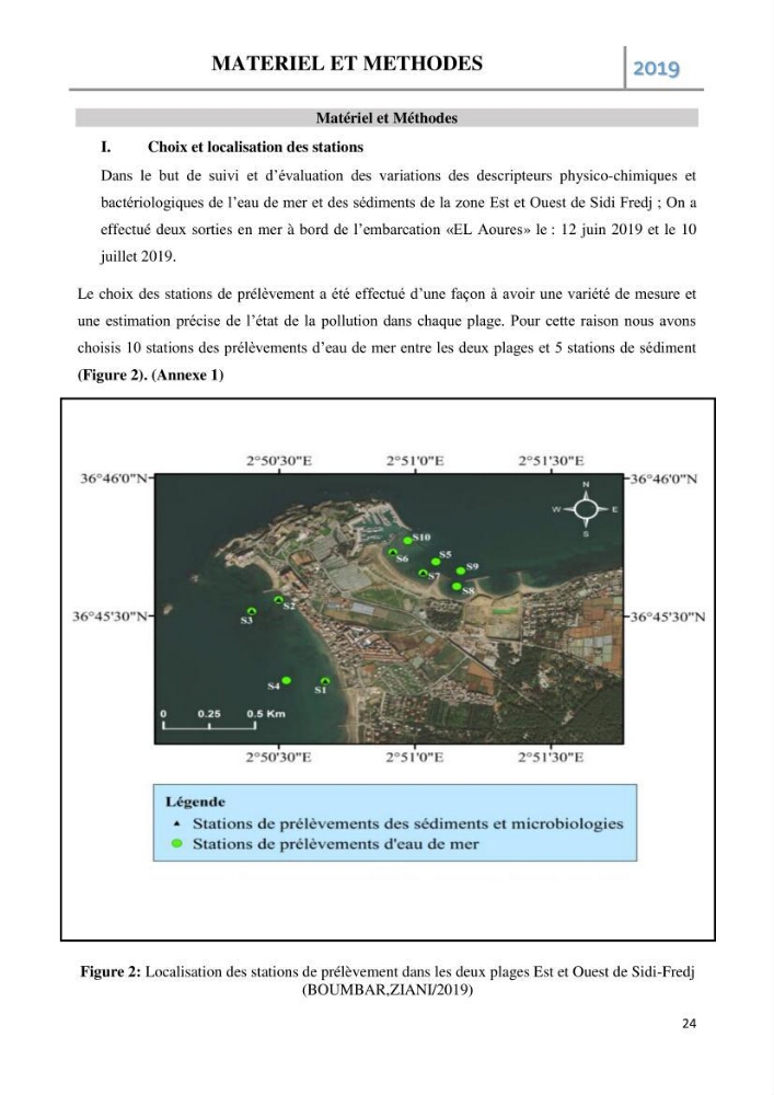 Etude des paramètres d’évaluation des matrices eau et sédiments des plages Est et Ouest de Sidi-Fredj