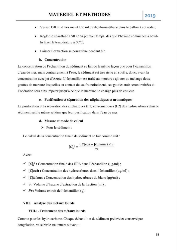 Etude des paramètres d’évaluation des matrices eau et sédiments des plages Est et Ouest de Sidi-Fredj