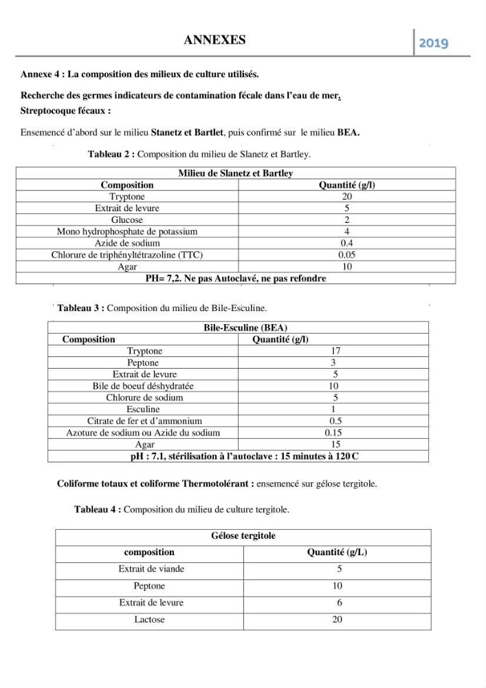 Etude des paramètres d’évaluation des matrices eau et sédiments des plages Est et Ouest de Sidi-Fredj