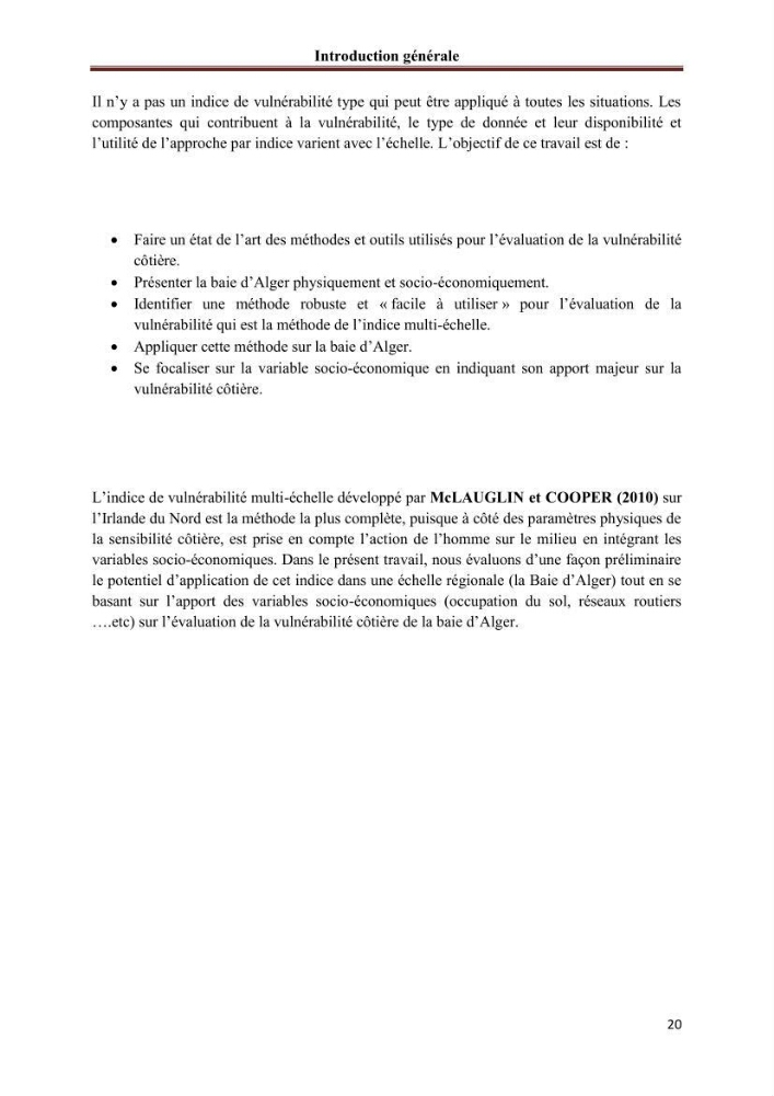 Apport de la variable socio-économique sur l\'évaluation de la vullnérabilité côtière