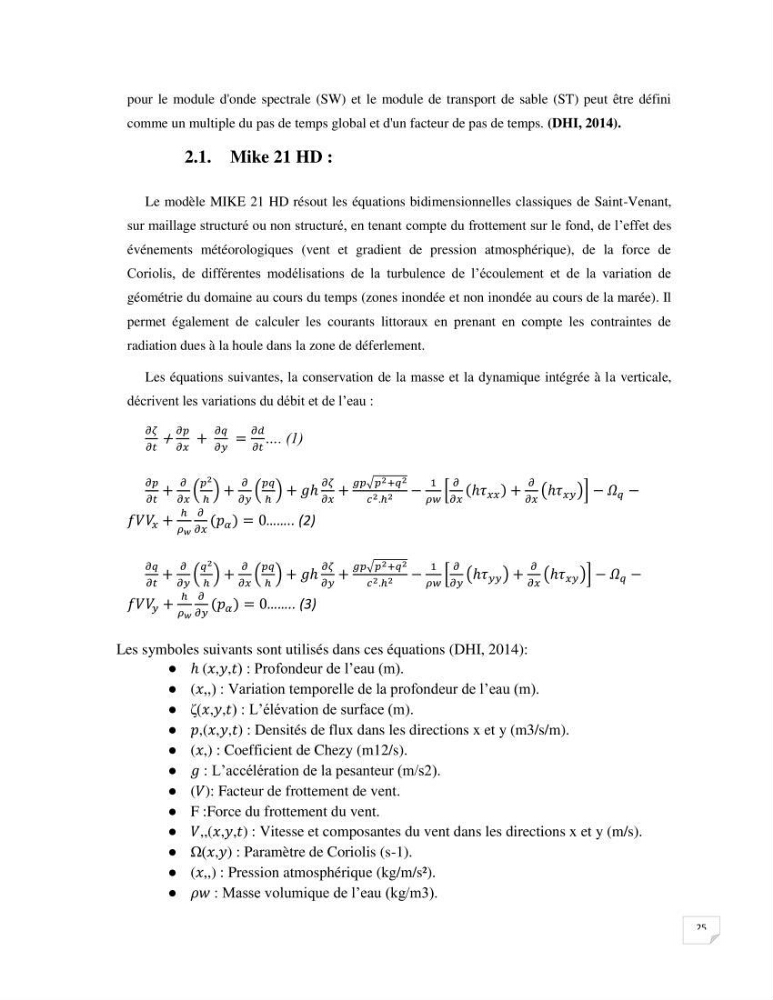 Modélisation des processus hydro sédimentaire de la partie ouest de Sidi Fredj