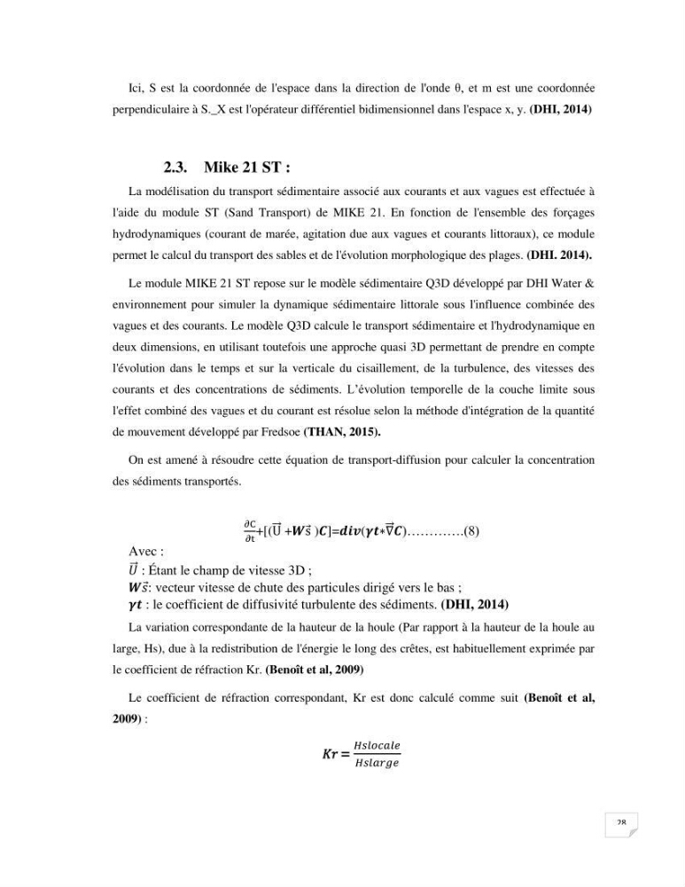 Modélisation des processus hydro sédimentaire de la partie ouest de Sidi Fredj