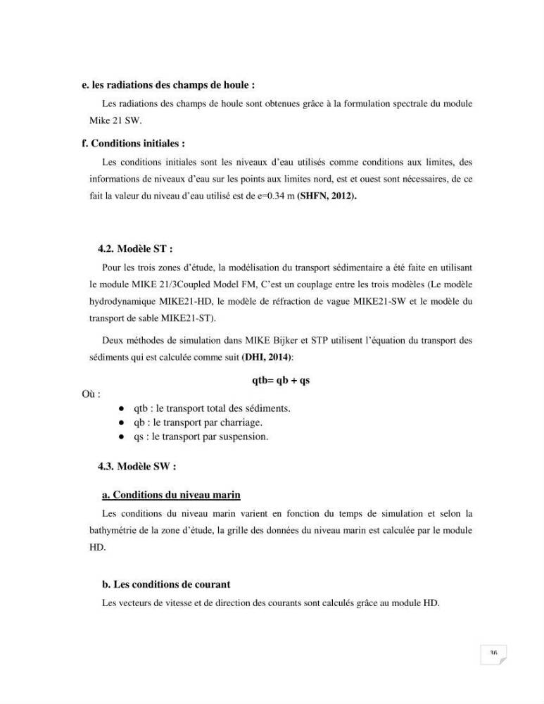 Modélisation des processus hydro sédimentaire de la partie ouest de Sidi Fredj