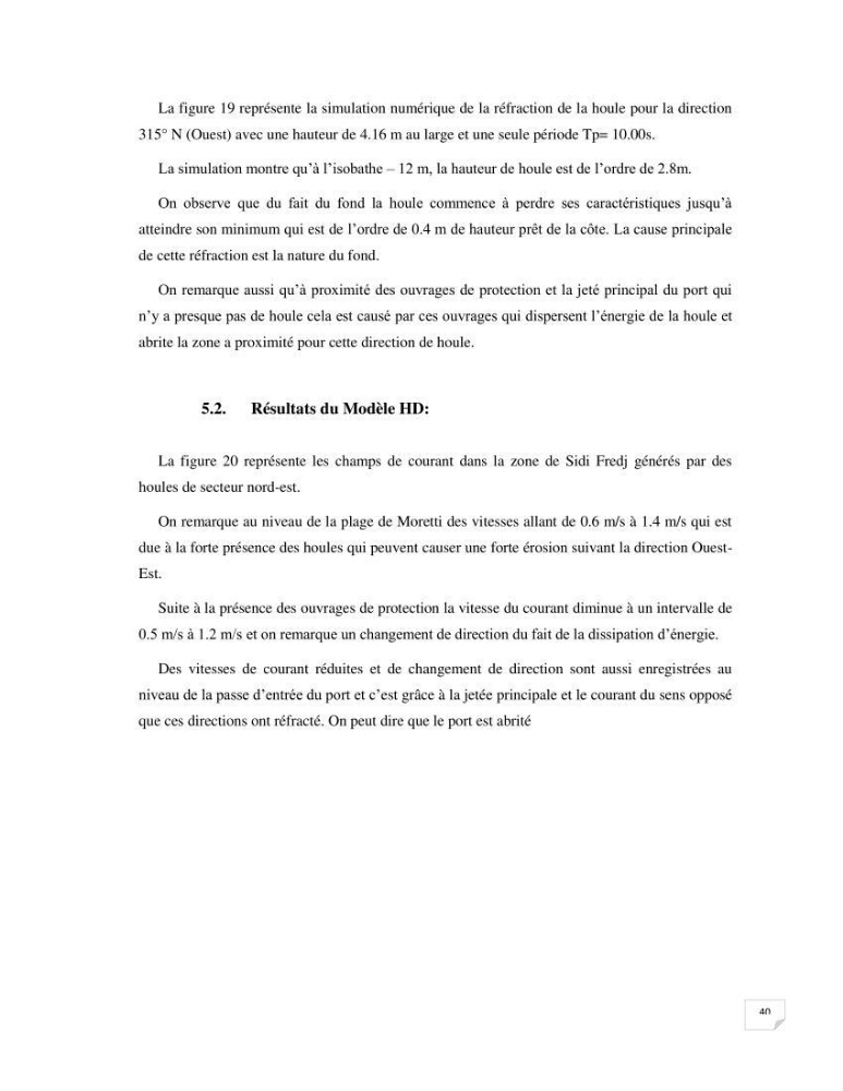 Modélisation des processus hydro sédimentaire de la partie ouest de Sidi Fredj