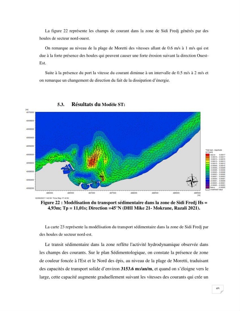 Modélisation des processus hydro sédimentaire de la partie ouest de Sidi Fredj