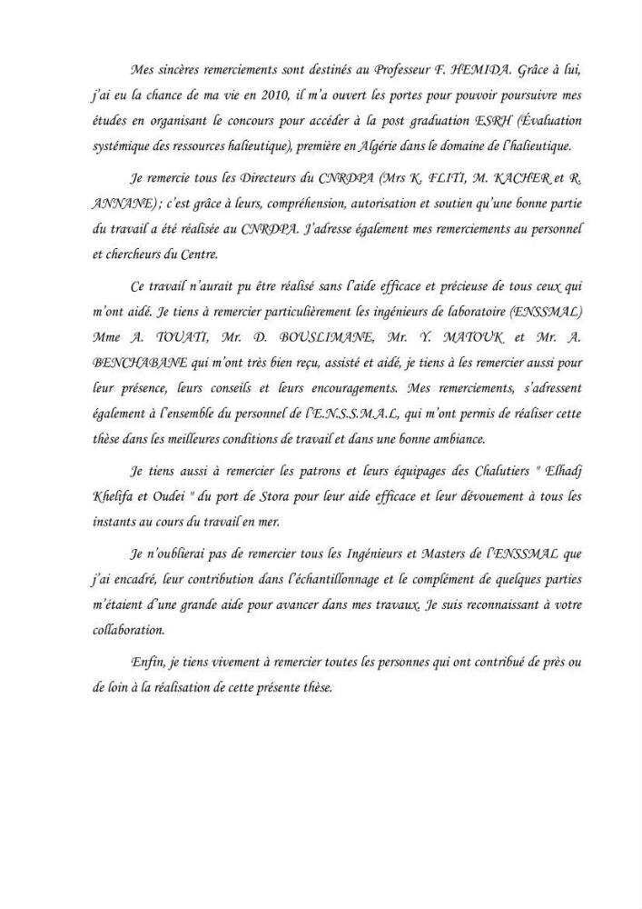Ecologie, biologie, morphométrie et exploitation de la daurade royale Sparus aurata Linné, 1758 dans la région de SKIKDA.