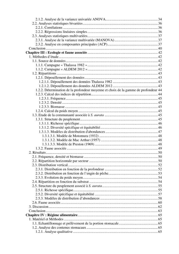 Ecologie, biologie, morphométrie et exploitation de la daurade royale Sparus aurata Linné, 1758 dans la région de SKIKDA.