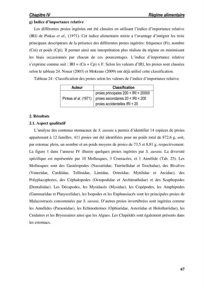 Ecologie, biologie, morphométrie et exploitation de la daurade royale Sparus aurata Linné, 1758 dans la région de SKIKDA.