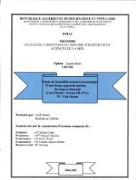 Etude de faisabilité technico-économique d'une ferme aquacole marine du loup et daurade