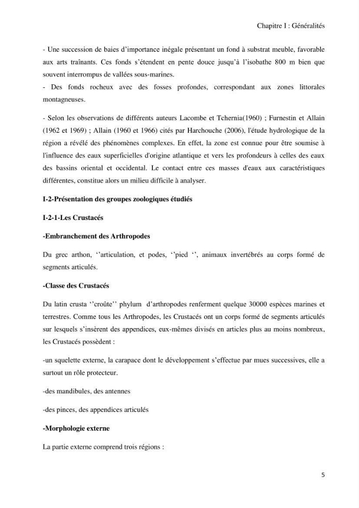 Actualisation de l’Inventaire National des Mollusques et des Crustacés de la côte algérienne