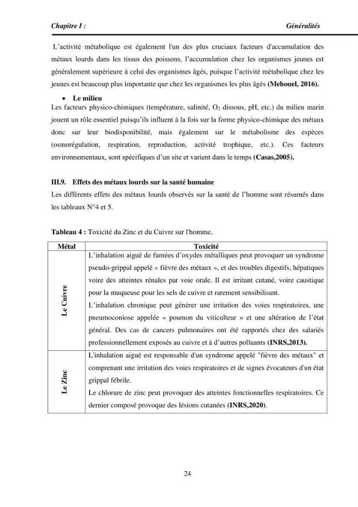 Estimation de la teneur en mercure, métaux lourds et qualitémicrobiologique de quelques espèces de poissons dans la région Algéroise, effets potentiels santé-environnement.