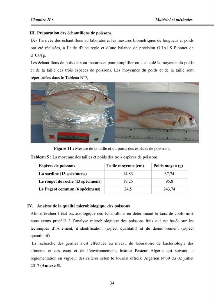 Estimation de la teneur en mercure, métaux lourds et qualitémicrobiologique de quelques espèces de poissons dans la région Algéroise, effets potentiels santé-environnement.