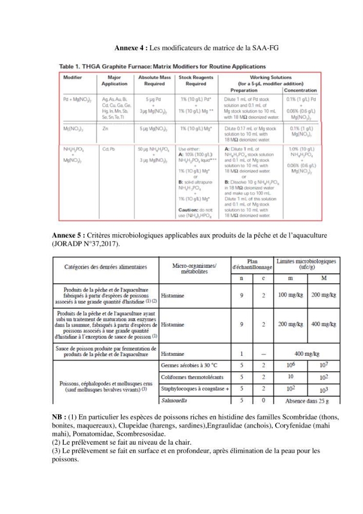 Estimation de la teneur en mercure, métaux lourds et qualitémicrobiologique de quelques espèces de poissons dans la région Algéroise, effets potentiels santé-environnement.