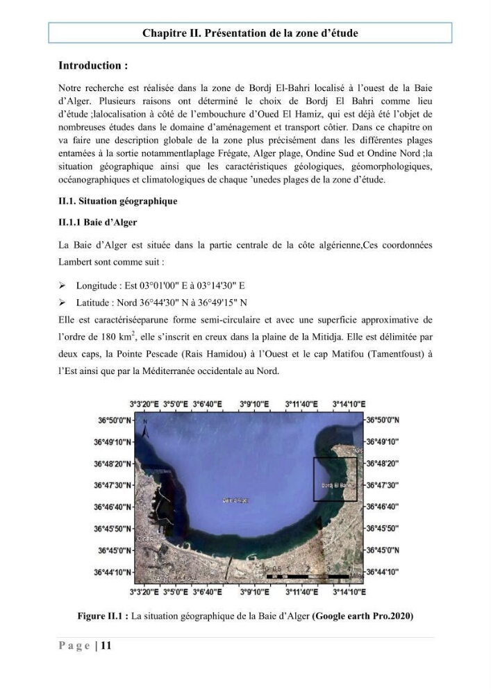 Quantification de transit sédimentaire longitudinal de la région Est de la Baie d’Alger: Cas d’étude : les plages sableuses de la commune de Bordj-El-Bahri