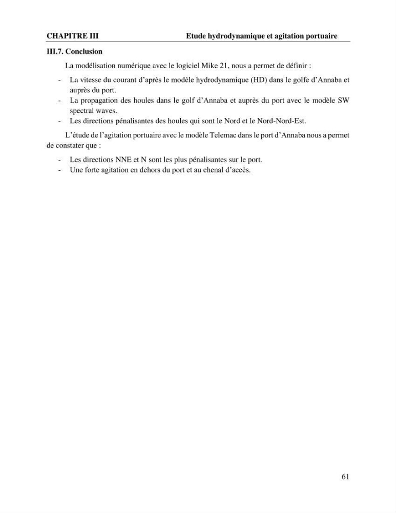 Caractérisation de l’agitation et l’ensablement des ports et proposition de solutions de protection cas du port d’Annaba