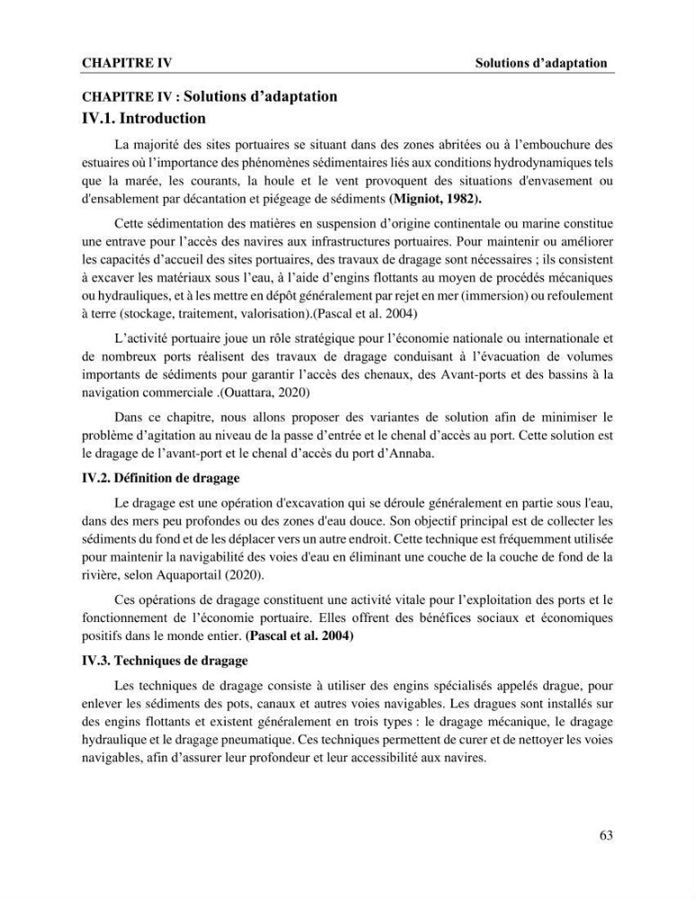 Caractérisation de l’agitation et l’ensablement des ports et proposition de solutions de protection cas du port d’Annaba