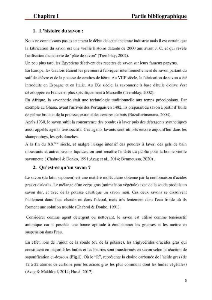 Valorisation des produits de la mer pour la fabriction de savon: Aspects techniqueset économiques