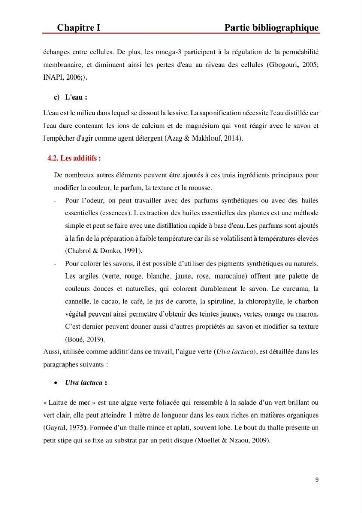 Valorisation des produits de la mer pour la fabriction de savon: Aspects techniqueset économiques