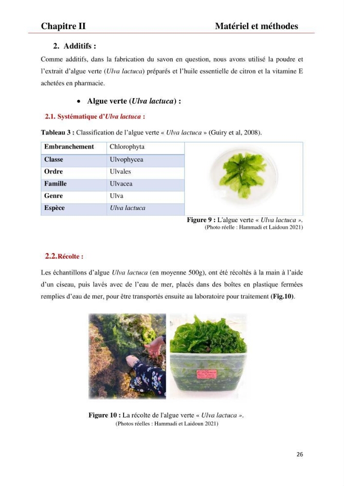 Valorisation des produits de la mer pour la fabriction de savon: Aspects techniqueset économiques