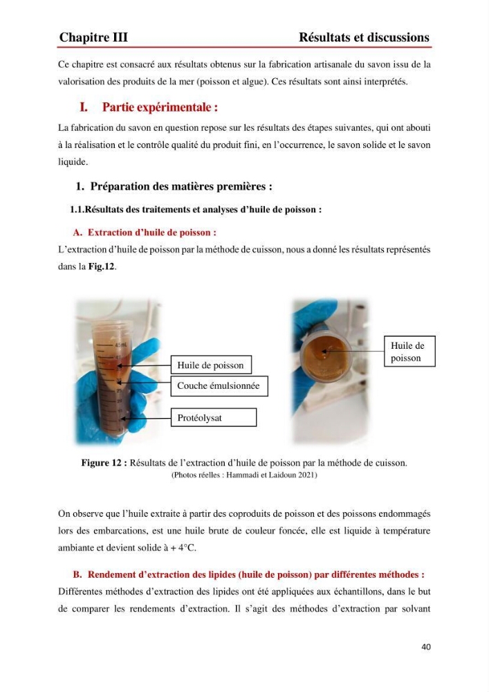 Valorisation des produits de la mer pour la fabriction de savon: Aspects techniqueset économiques
