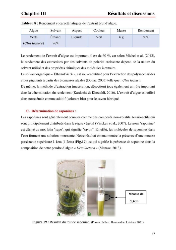 Valorisation des produits de la mer pour la fabriction de savon: Aspects techniqueset économiques