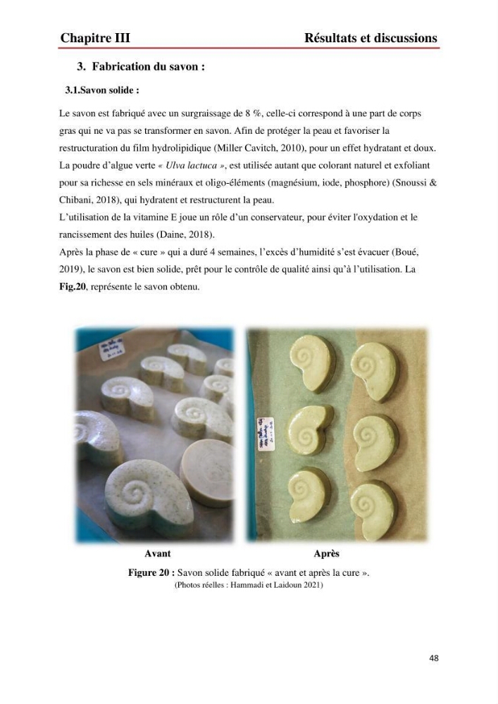 Valorisation des produits de la mer pour la fabriction de savon: Aspects techniqueset économiques