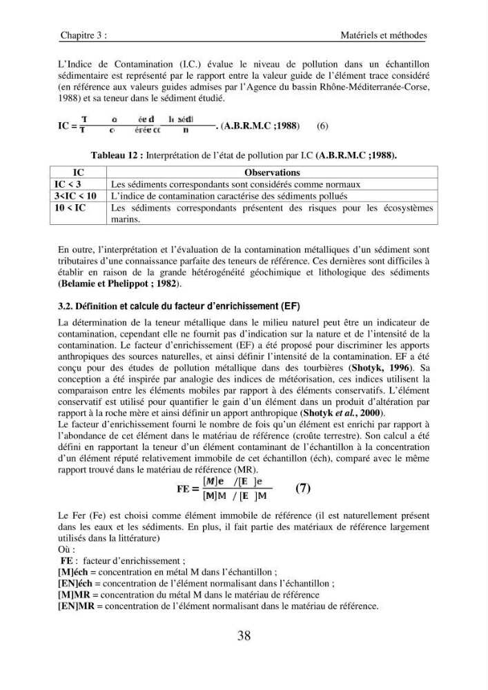 Eléments traces métalliques dans le sédiment marin de la Baie de Zemmouri