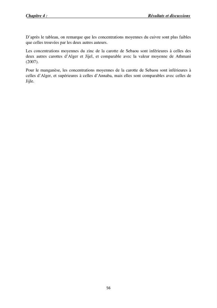 Eléments traces métalliques dans le sédiment marin de la Baie de Zemmouri