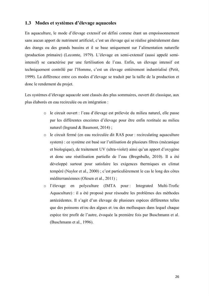 Modélisation des phénomènes de transport en ingénierie aquacole