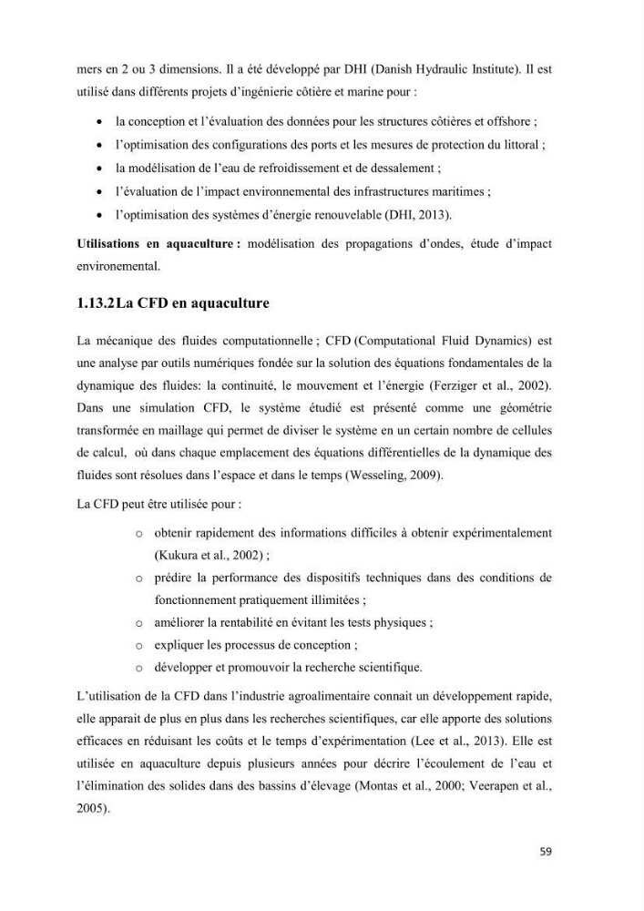 Modélisation des phénomènes de transport en ingénierie aquacole