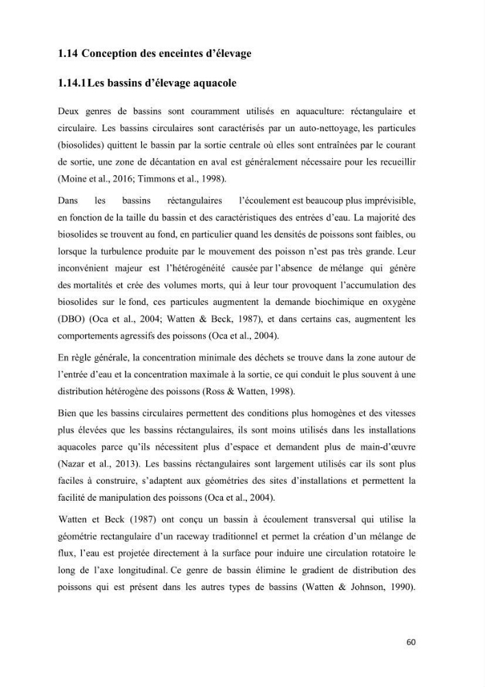 Modélisation des phénomènes de transport en ingénierie aquacole